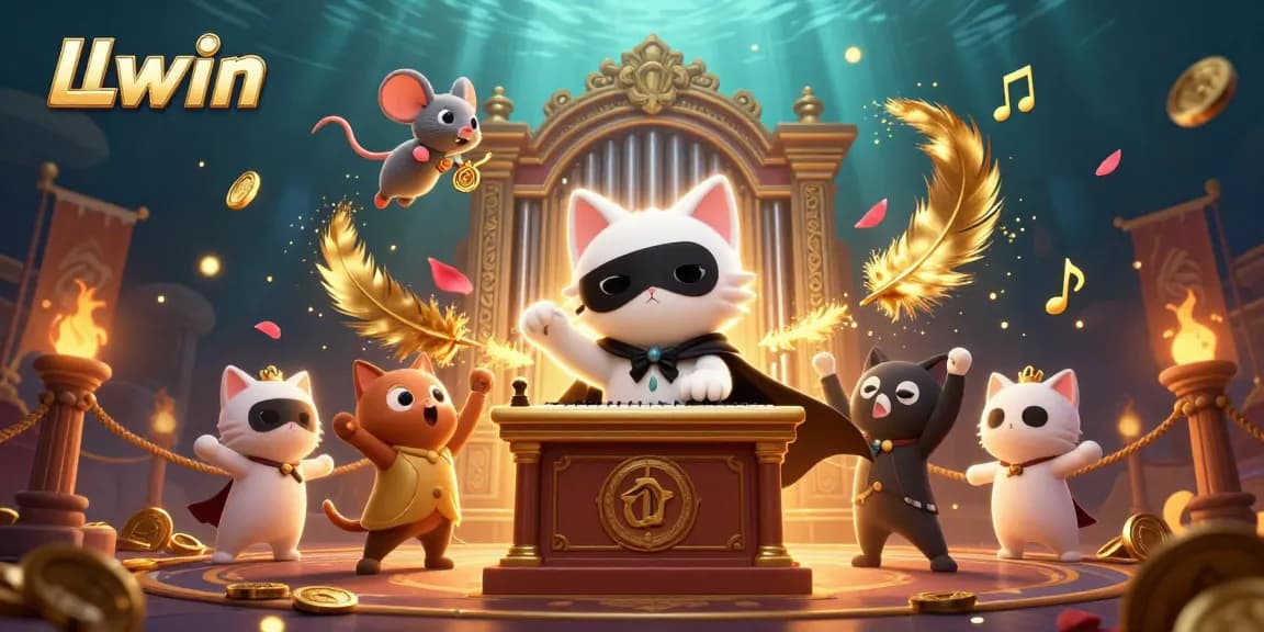 Experience the thrilling atmosphere of LLwin casino, featuring a dramatic 3D scene with unique characters and vibrant elements.