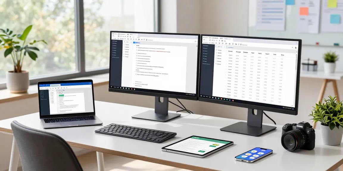 Interactive workspace showcasing WPS Official Website applications enhancing productivity and collaboration in a modern office.