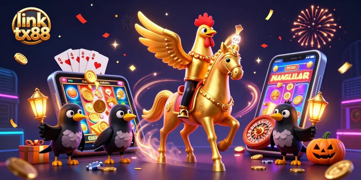 Experience the thrill of big wins at link tx88 with this vibrant casino illustration featuring a golden rooster.