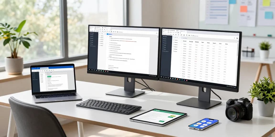 Interactive workspace showcasing WPS Official Website applications enhancing productivity and collaboration in a modern office.