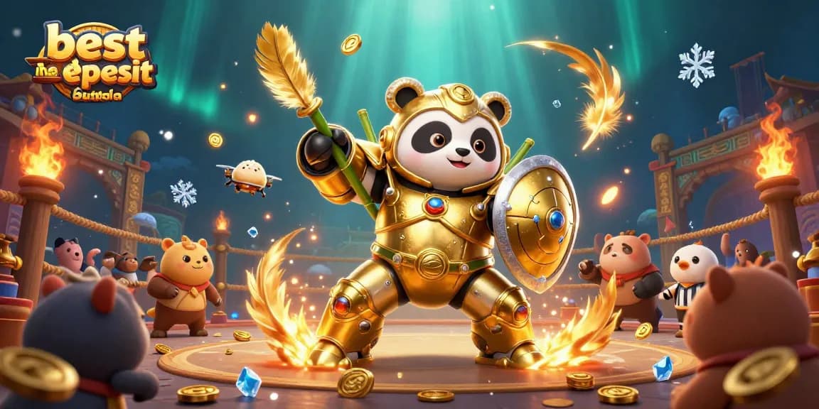 Experience the best no deposit bonus Australia in a vibrant 3D casino battle arena filled with excitement.