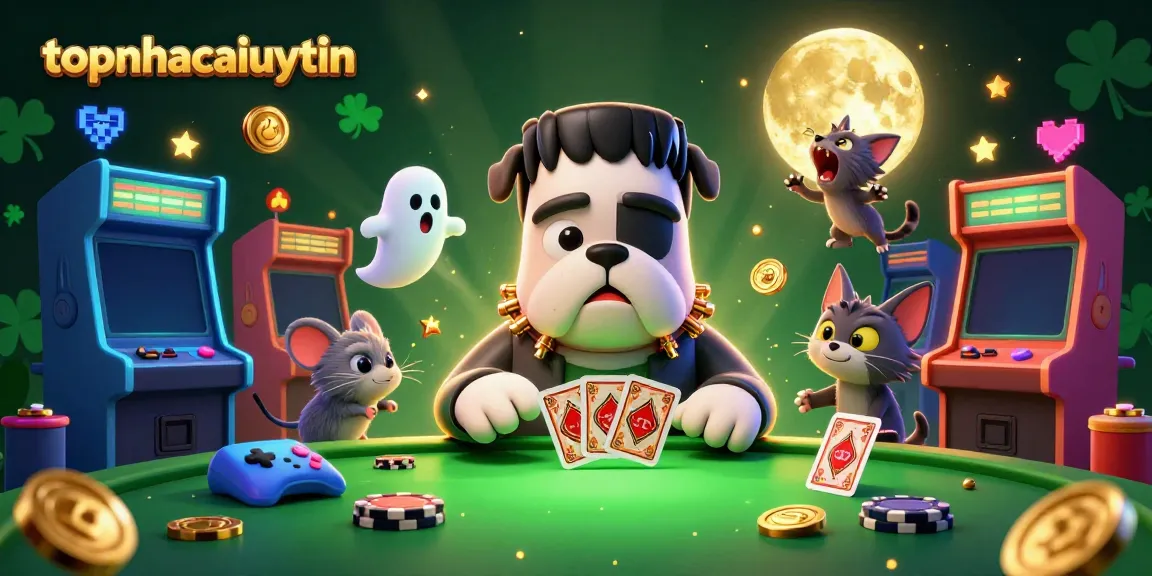 Engage with thrilling gameplay at topnhacaiuytin featuring cartoon characters and vibrant casino elements.