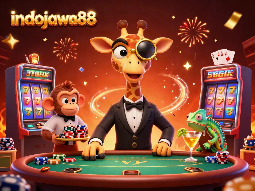 Permainan slot penuh keberuntungan di indojawa88, dengan karakter lucu dan atmosfer yang meriah.