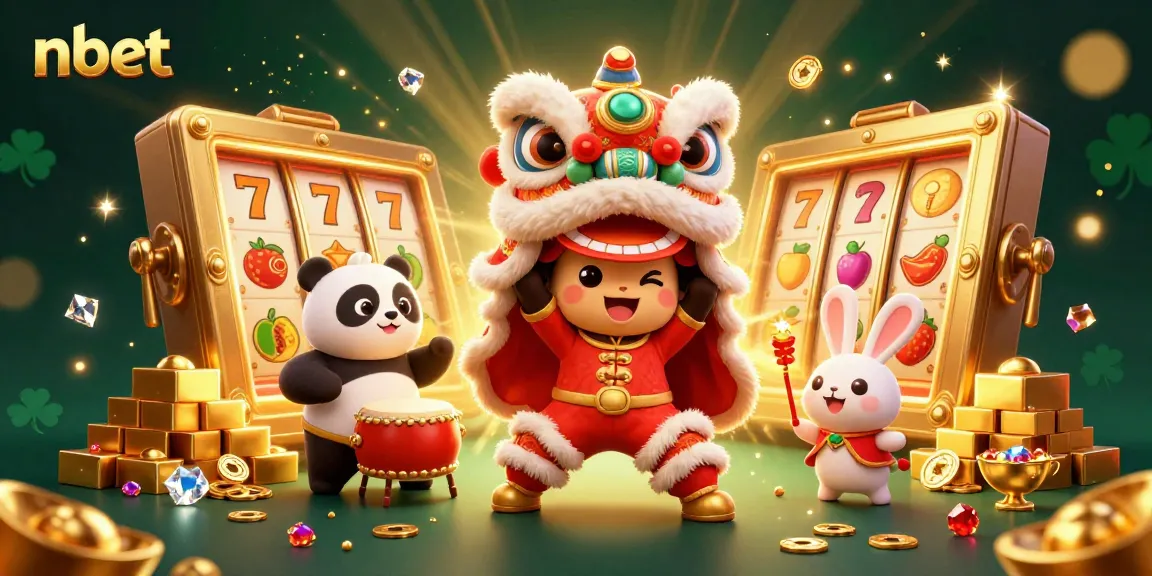 Experience nbet casino action with a vibrant 3D New Year celebration illustration.