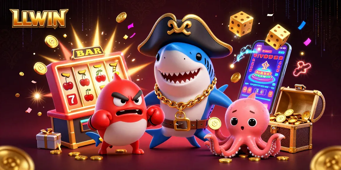 LLWIN offers thrilling gaming experiences with vibrant visuals of a jackpot adventure.