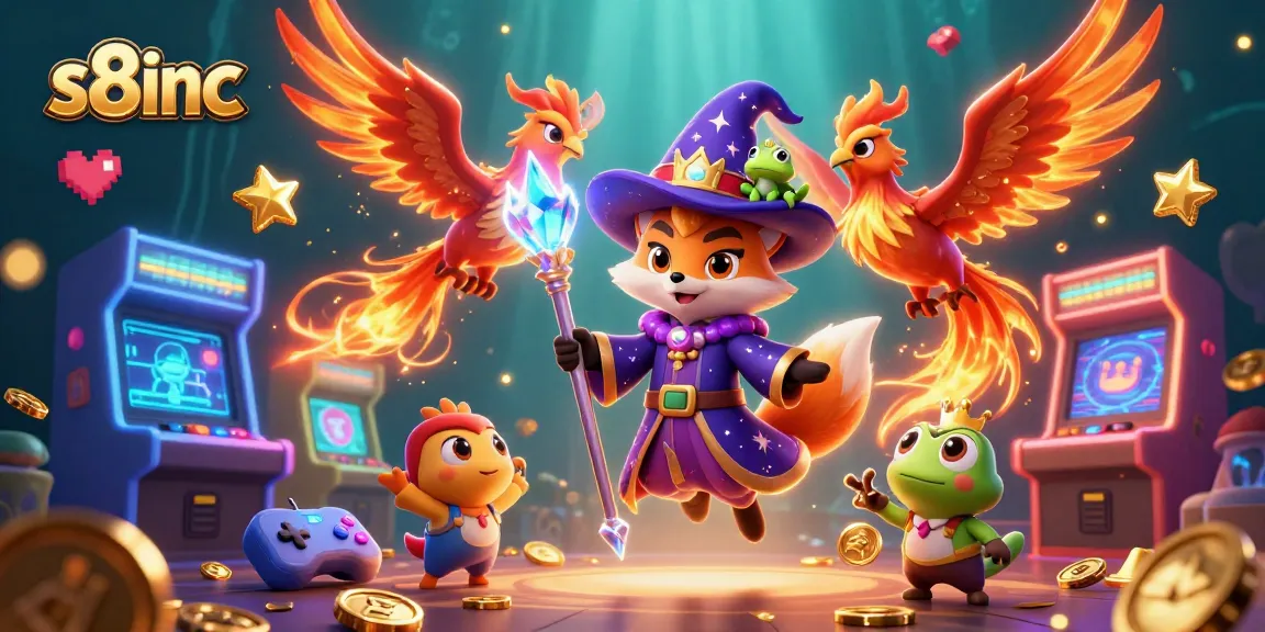 Experience the magic of gaming with s8inc's colorful casino elements and enchanting characters.