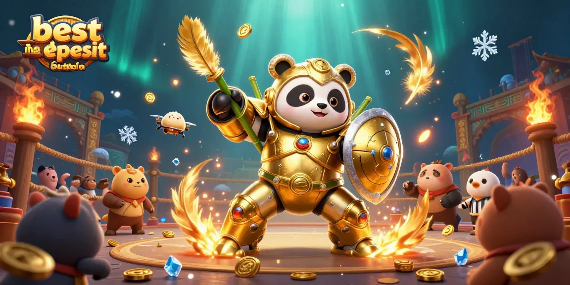 Experience the best no deposit bonus Australia in a vibrant 3D casino battle arena filled with excitement.