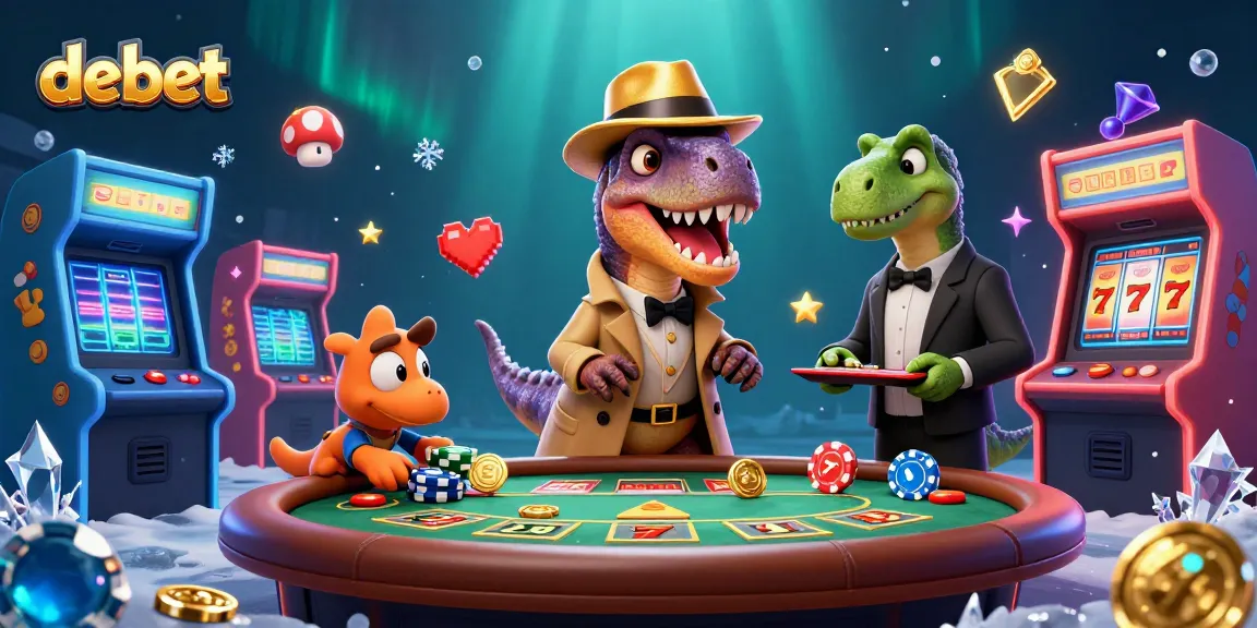 Bet big with debet at a thrilling blackjack table featuring a clever velociraptor card counter.