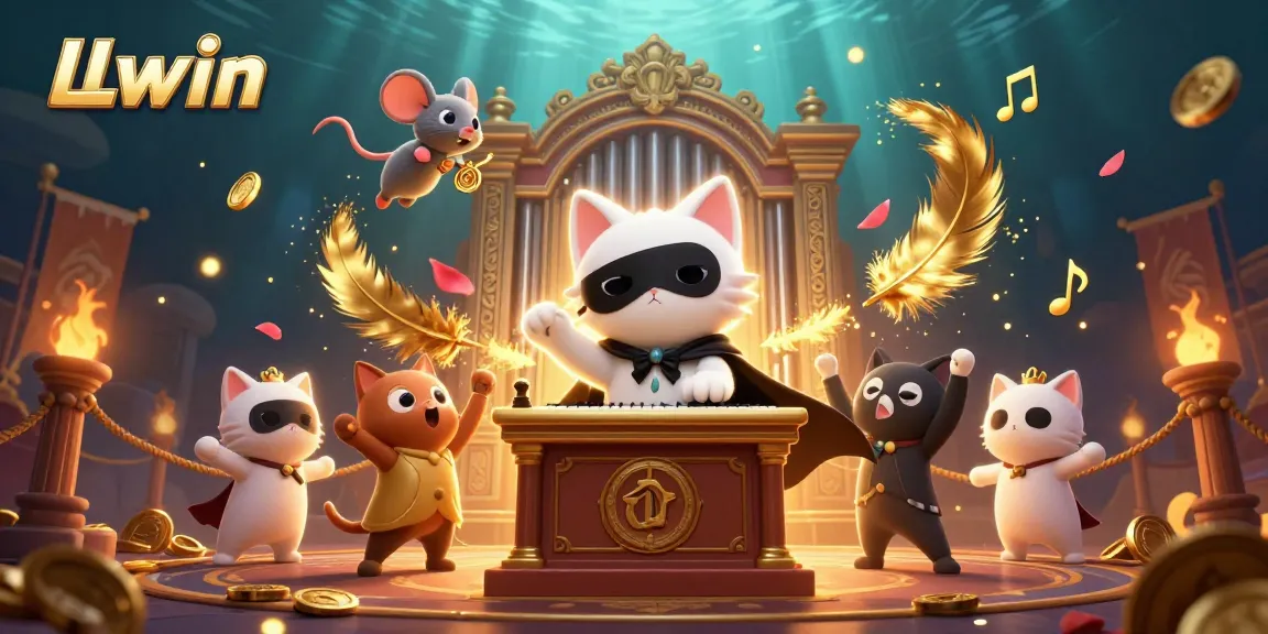 Experience the thrilling atmosphere of LLwin casino, featuring a dramatic 3D scene with unique characters and vibrant elements.