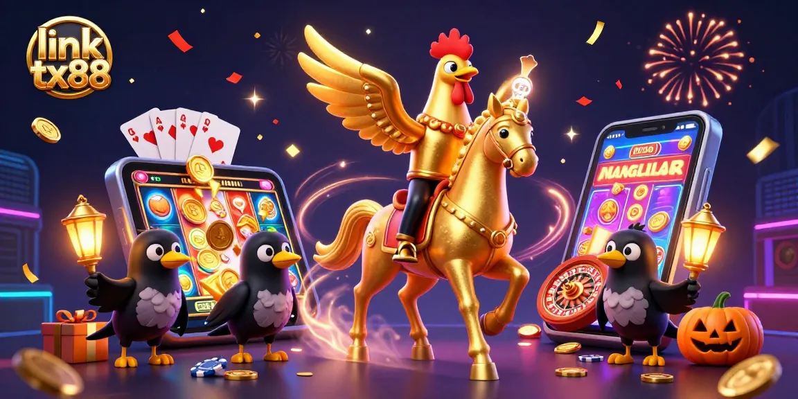 Experience the thrill of big wins at link tx88 with this vibrant casino illustration featuring a golden rooster.
